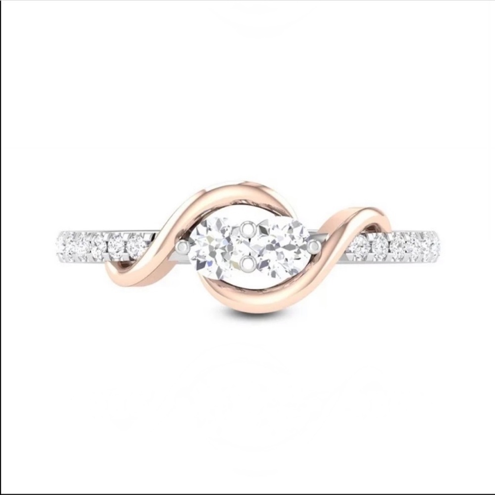New Women’s 925 Silver Round Diamond Ring - Picture 3 of 5